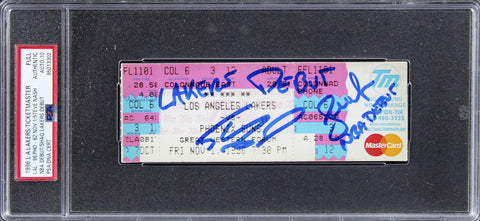 Shaquille O'Neal & Steve Nash Signed 11/1/96 Full Ticket Stub Auto 10 PSA Slab 2