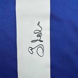 Framed Autographed/Signed Gianfranco Zola 33x42 Italy Blue Futbol Jersey BAS COA