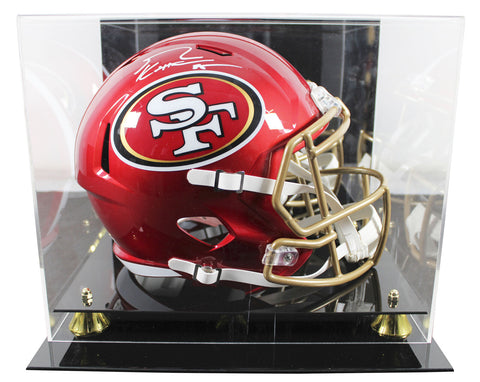 49ers George Kittle Signed Flash Full Size Speed Rep Helmet W/ Case BAS Witness