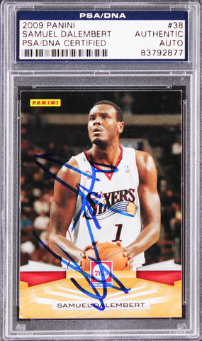 76ers Samuel Dalembert Authentic Signed 2009 Panini #38 Card PSA/DNA Slab