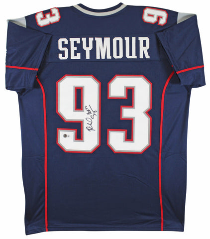 Richard Seymour "HOF 22" Authentic Signed Navy Pro Style Jersey BAS Witnessed