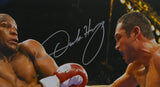 Oscar De La Hoya Autographed 16x20 Punching Photo - Beckett W Hologram *Silver