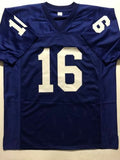 Autographed/Signed NORMAN NORM SNEAD New York Blue Football Jersey JSA COA Auto