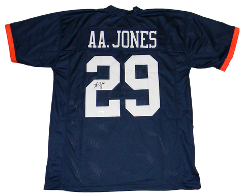 AARON JONES SIGNED AUTOGRAPHED UTEP MINERS #29 NAVY JERSEY JSA