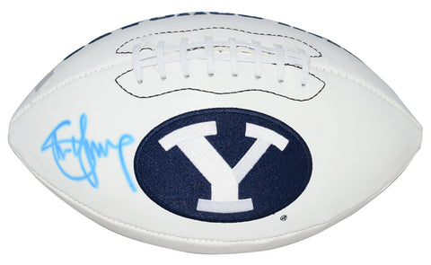 STEVE YOUNG AUTOGRAPHED BYU COUGARS WHITE LOGO FOOTBALL GTSM