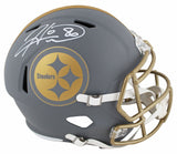 Steelers Hines Ward Signed Slate Full Size Speed Rep Helmet W/ Case BAS Witness