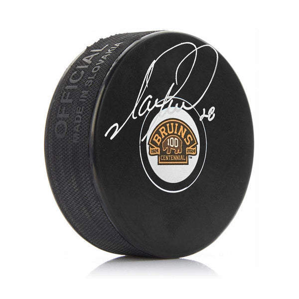 Mark Recchi Autographed Boston Bruins 100th Anniversary Hockey Logo Puck JSA PSA