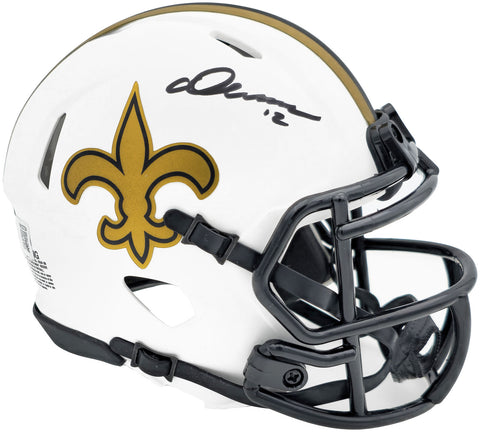 CHRIS OLAVE AUTOGRAPHED SAINTS LUNAR ECLIPSE WHITE MINI HELMET BECKETT 230112