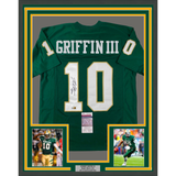 Framed Autographed/Signed Robert Griffin III RG3 33x42 Green Jersey JSA COA