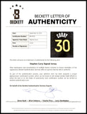 WARRIORS STEPHEN CURRY AUTOGRAPHED NIKE JERSEY 52 LENGTH +2 BECKETT 234965