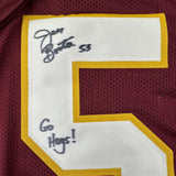 Autographed/Signed Jeff Bostic Washington Burgundy Football Jersey JSA COA