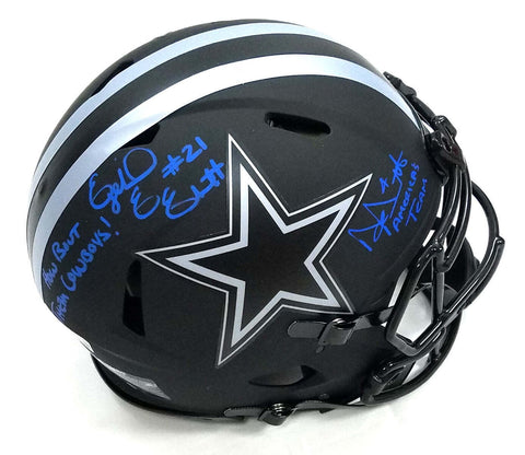 Dak Prescott & Ezekiel Elliott Signed Cowboys Eclipse Authentic Helmet Beckett