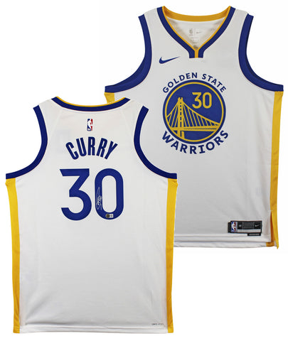 Warriors Stephen Curry Signed White Nike Association Edition Swingman Jersey BAS