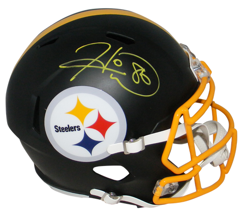 HINES WARD SIGNED PITTSBURGH STEELERS FLAT BLACK FULL SIZE SPEED HELMET BECKETT