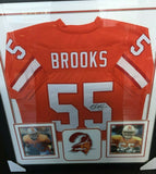 Derrick Brooks Signed Tampa Bay Buccaners 36 x 39 Framed Jersey / 11xPro Bowl LB