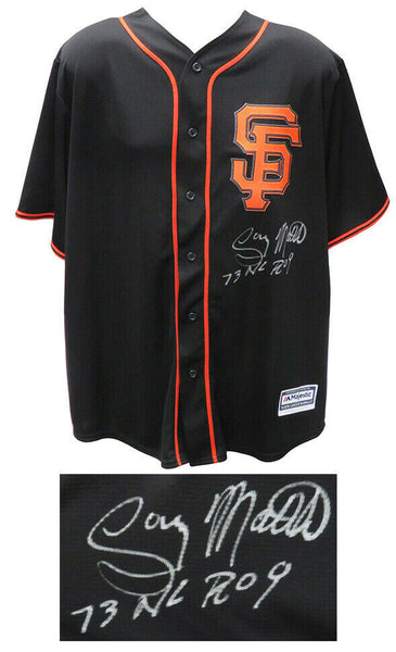 Gary Matthews Signed SF Giants Black Majestic Rep Jersey w/73 NL ROY - (SS COA)