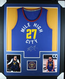 Jamal Murray Autographed/Signed Pro Style Framed Blue XL Jersey FAN 40119