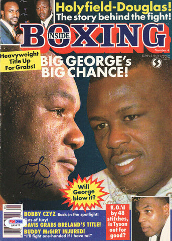 George Foreman & Douglas Authentic Autographed Signed Magazine Cover PSA Q95675