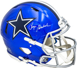 ROGER STAUBACH AUTOGRAPHED COWBOYS FLASH FULL SIZE AUTHENTIC HELMET BECKETT