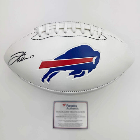 Autographed/Signed Josh Allen Buffalo Bills Full Size Logo Football Fanatics COA