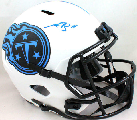 AJ Brown Autographed Tennessee Titans Lunar Speed F/S Helmet- Beckett W *LT BLUE