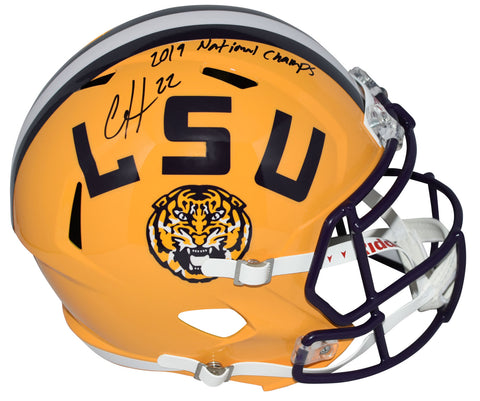 CLYDE EDWARDS-HELAIRE AUTOGRAPHED LSU TIGERS FULL SIZE SPEED HELMET BECKETT