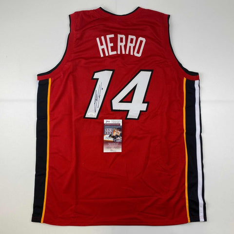 Autographed/Signed Tyler Herro Miami Red Basketball Jersey JSA COA