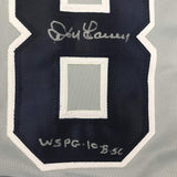 Autographed/Signed Don Larsen WS PG 10-8-56 New York Grey Jersey Beckett COA