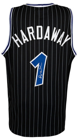 Penny Hardaway (MAGIC) Signed Black Custom Basketball Jersey - (SCHWARTZ COA)