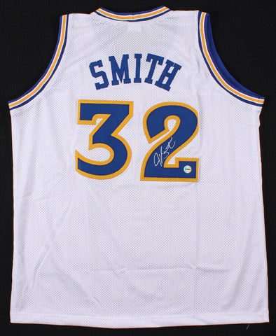 Joe Smith Signed Golden State Warriors Jersey (Fiterman Sports Holo) 1995-2011