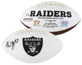 Raiders Michael Mayer Signed White Panel Logo Football W/ Case BAS Witnessed