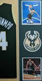 FRAMED MILWAUKEE BUCKS GIANNIS ANTETOKOUNMPO AUTOGRAPHED SIGNED JERSEY JSA COA