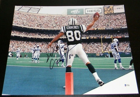 WAYNE CHREBET SIGNED AUTOGRAPHED NEW YORK JETS 16x20 PHOTO BECKETT