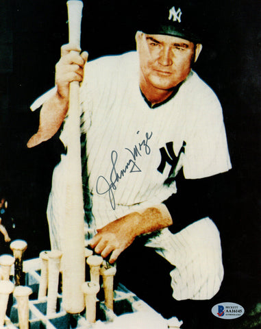 Johnny Mize Autographed New York Yankees 8x10 Photo Beckett 48187