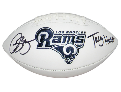 ISAAC BRUCE & TORRY HOLT AUTOGRAPHED SIGNED ST LOUIS RAMS LOGO FOOTBALL BECKETT