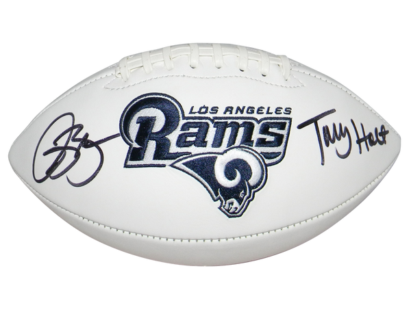 ISAAC BRUCE & TORRY HOLT AUTOGRAPHED SIGNED ST LOUIS RAMS LOGO FOOTBALL BECKETT