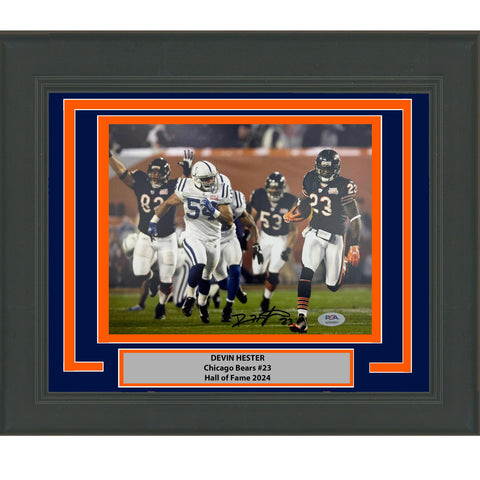 Framed Autographed/Signed Devin Hester Chicago Bears 8x10 Photo JSA COA #3