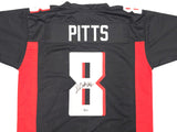 ATLANTA FALCONS KYLE PITTS AUTOGRAPHED BLACK JERSEY BECKETT BAS WITNESS 230054