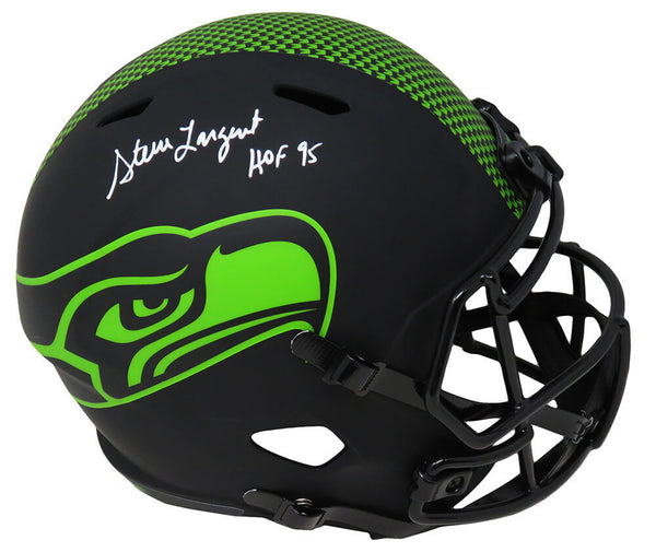 Steve Largent Signed Seahawks Eclipse Riddell F/S Speed Rep Helmet w/HOF'95 - SS