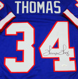 Thurman Thomas Autographed Blue Pro Style Jersey - JSA W Auth *4