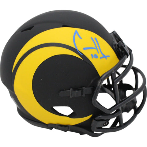 Cooper Kupp Autographed Los Angeles Rams Eclipse Mini Helmet Beckett 48362