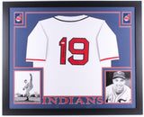 Bob Feller Signed Indians 35"x 43" Custom Framed Jersey Inscribed "HOF 62" (JSA)