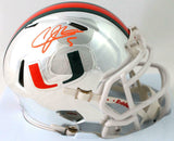 Andre Johnson Signed Miami Hurricanes Chrome Speed Mini Helmet - JSA W Auth