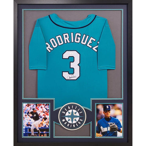 Alex Rodriguez Autographed Signed Framed Teal Seattle Mariners Jersey JSA