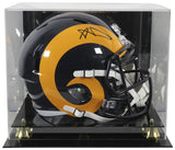 Rams Aaron Donald Signed 1981-99 TB Full Size Speed Rep Helmet w/ Case BAS Wit