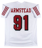 Arik Armstead Authentic Signed White Pro Style Jersey w/ Dropshadow BAS Witness