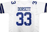 DALLAS COWBOYS TONY DORSETT AUTOGRAPHED WHITE FOOTBALL JERSEY JSA STOCK #228103