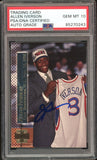 1996 Topps Stadium Club #SM15 Allen Iverson RC On Card PSA/DNA Auto GEM MINT 10