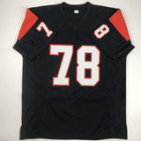 Autographed/Signed Anthony Munoz HOF 98 Cincinnati Black Football Jersey JSA COA