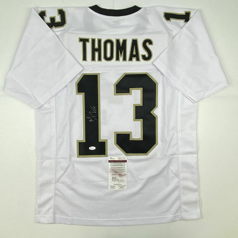 Autographed/Signed MICHAEL THOMAS New Orleans White Football Jersey JSA COA Auto